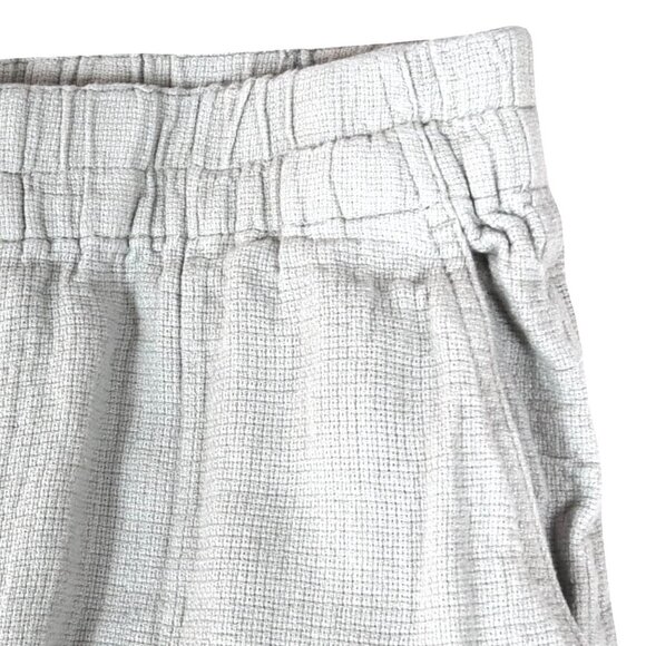 Madewell Textured Linen Blend Pants Greige Elastic Waist Wide Leg Fits S - Picture 8 of 9